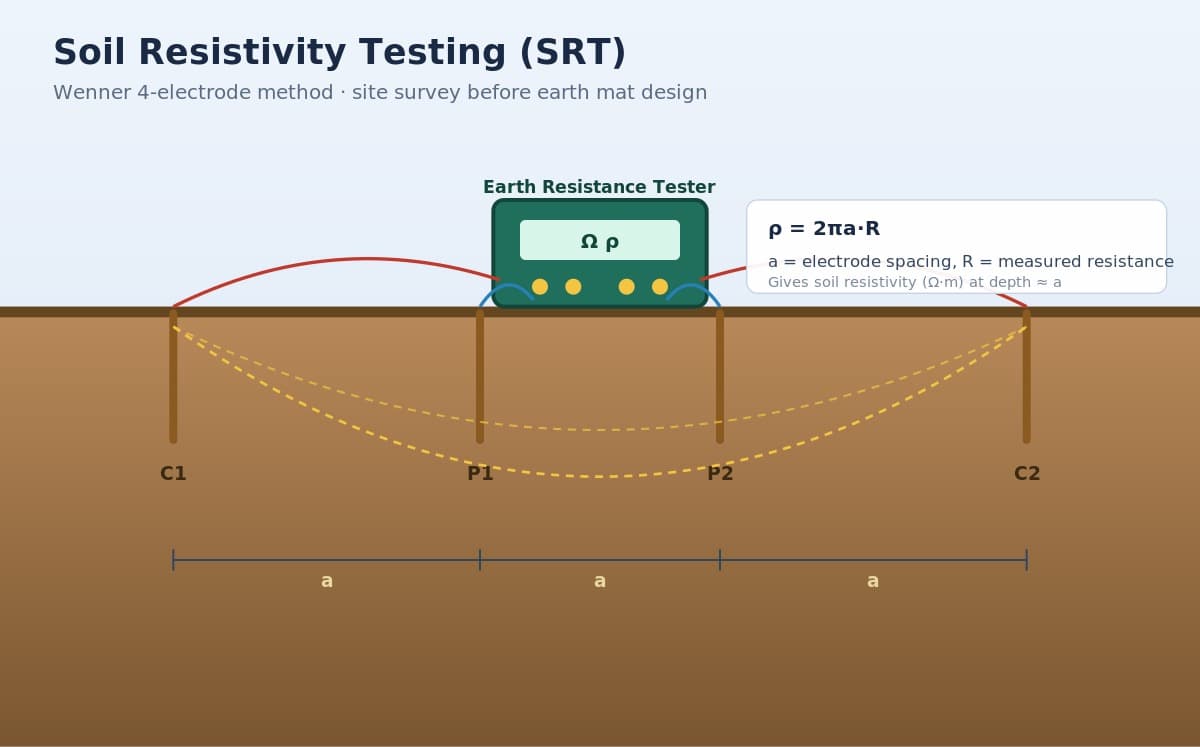 Soil Resistivity Testing using the Wenner four-electrode method